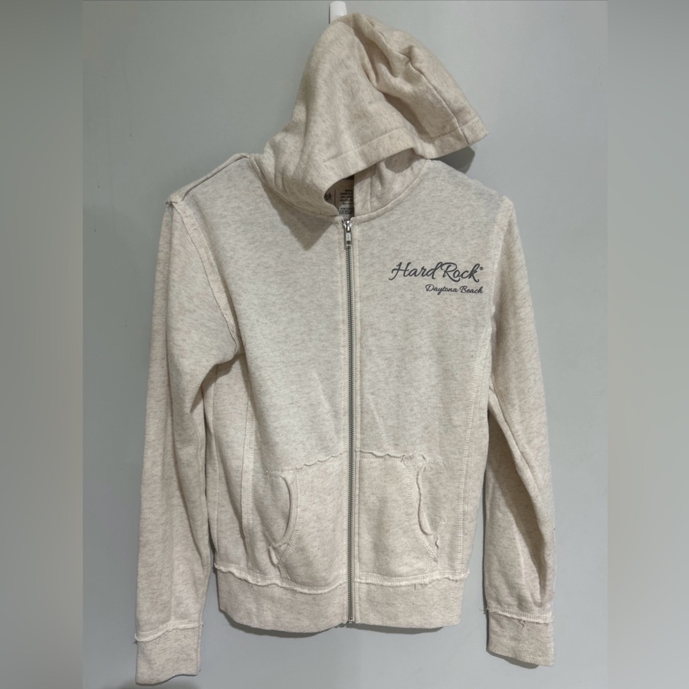 Hard Rock HOTEL Daytona Beach WOMENS Size XSmall Hoodie. CREAM COLORED.